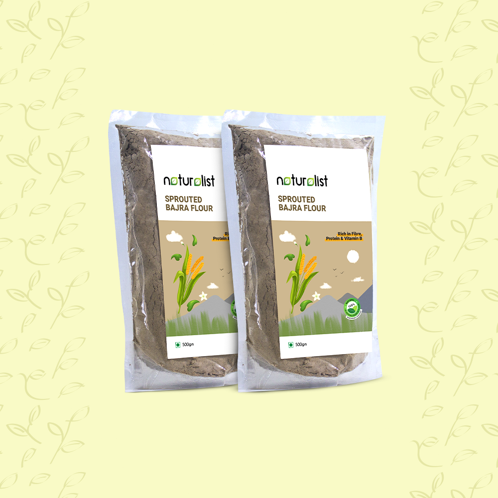 Sprouted Bajra Flour - 1 Kg Pack of 2