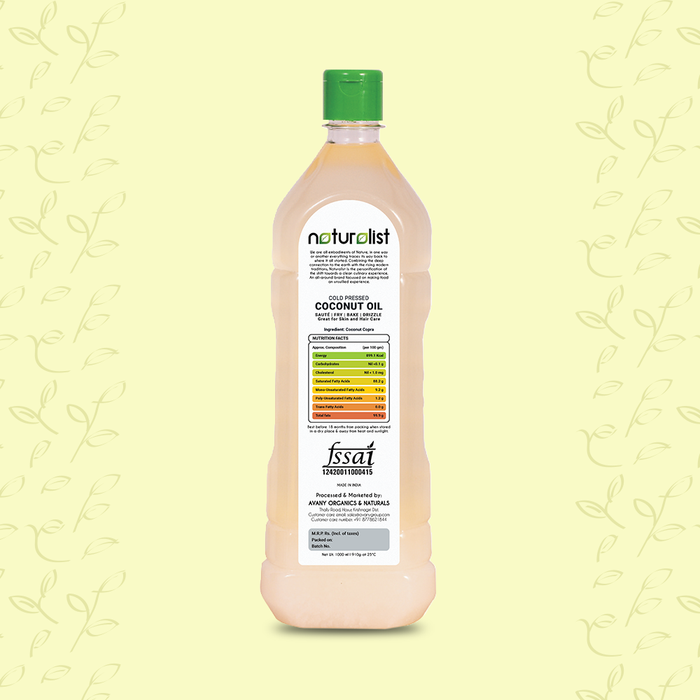 Cold Pressed Coconut Oil - 1 Litre